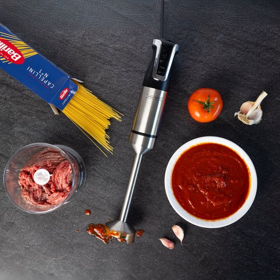Royalty Line® ESMS800 Staafmixer - 3 in 1 Staafmixer Set - 800W - RVS - Hakmolen - Blender - Handmixer - Garde Met Snelheidsinstellingen - RVS / Rood van Royalty Line — afbeelding 2
