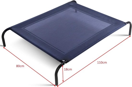 COSTWAY Verhoogd hondenbed voor medium hond, 110 x 80 x 18cm, verhoogd koelbed buiten, verkoelend huisdierenbed, 40 kg gewichtscapaciteit