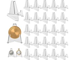 Coin Display - 24 Stuks - Munt Standaard - Kaart Houder - Houder Geschikt Voor Kaarten - Kaarten Houder - Munten Standaarden - Transparant - Visitekaarthouder - Munten Houder - Kaartenrek - Kaarthouder - geschikt Voor Pokemon Top Loader