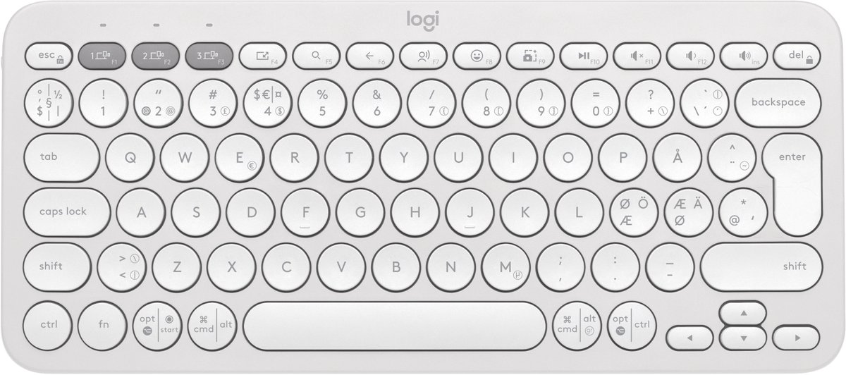LOGITECH Pebble Keys 2 K380s Bluetooth-toetsenbord voor meerdere apparaten - Wit