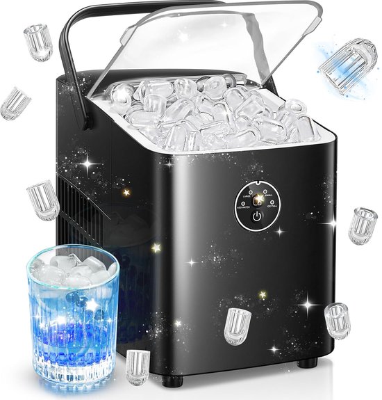 Solis Ice Cube Express Ijsblokjesmachine 1 Liter - 12kg Ijs In 24 Uur - Compacte Ijsblokjesmaker Ijsblokjes In Verschillende Formaten Zelf Reinigend Makkelijk In Gebruik