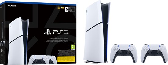 PlayStation 5 - Digital Edition - Slim - 2 DualSense Draadloze Controllers Bundel PlayStation 5 - Digital Edition - Slim - 2 DualSense Draadloze Controllers Bundel