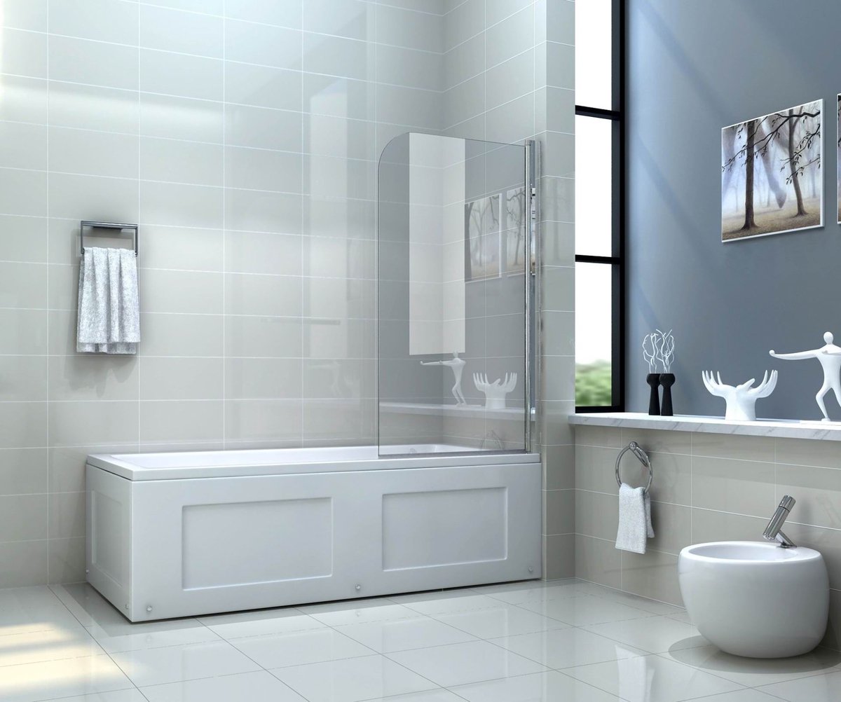 Draaibare Badwand 80 x 140 cm - 6 mm Veiligheidsglas - Plaatsing Links of Rechts - Anti-kalk Coating