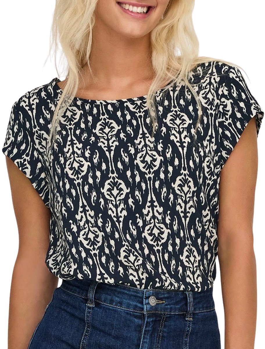 Only Vic S/S AOP Top Dames - Maat M (38)