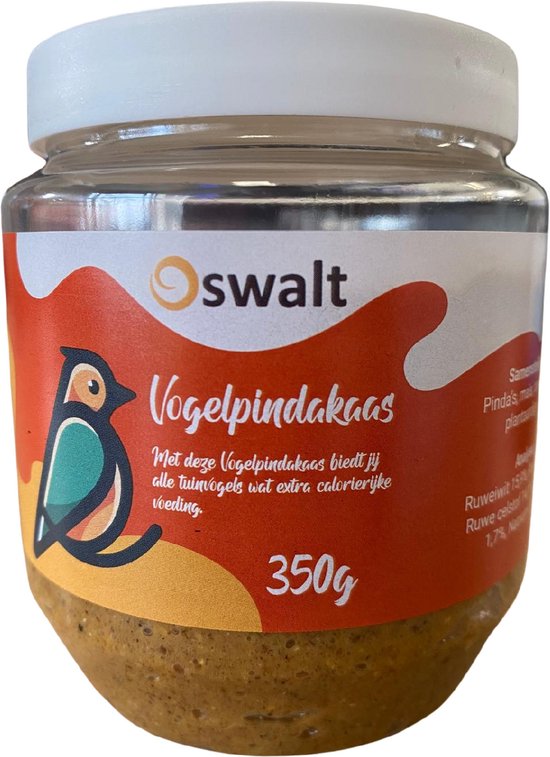 4x Pot 350 gram Vogelpindakaas Pindakaas voor vogel in pindakaashuisje