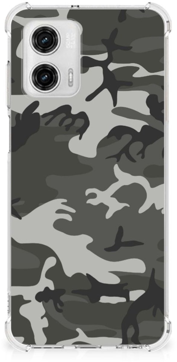 Motorola Moto G73 Doorzichtige Silicone Hoesje Army Light