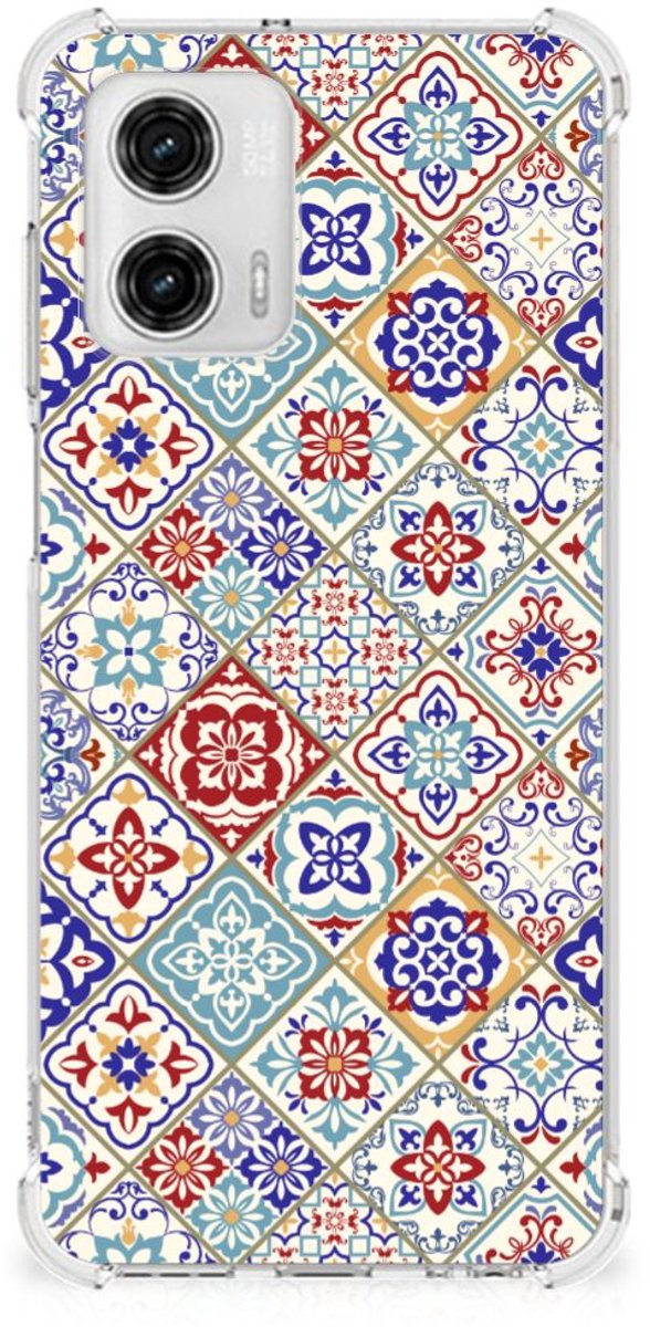 Motorola Moto G73 Anti-Shock Hoesje Tiles Color