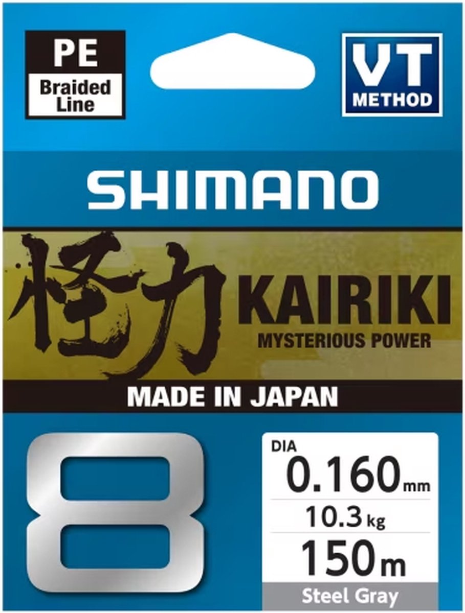 Shimano Kairiki 8 Steel Gray (150m) - Maat : 0.100mm - 6.5 kilo