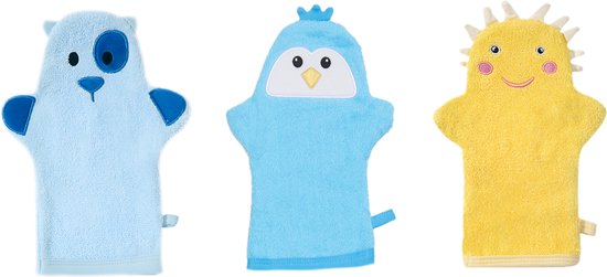 BimbelBoo® - Washandjes - 3 stuks - Katoen - 11x25cm - Washand - Washandje Baby