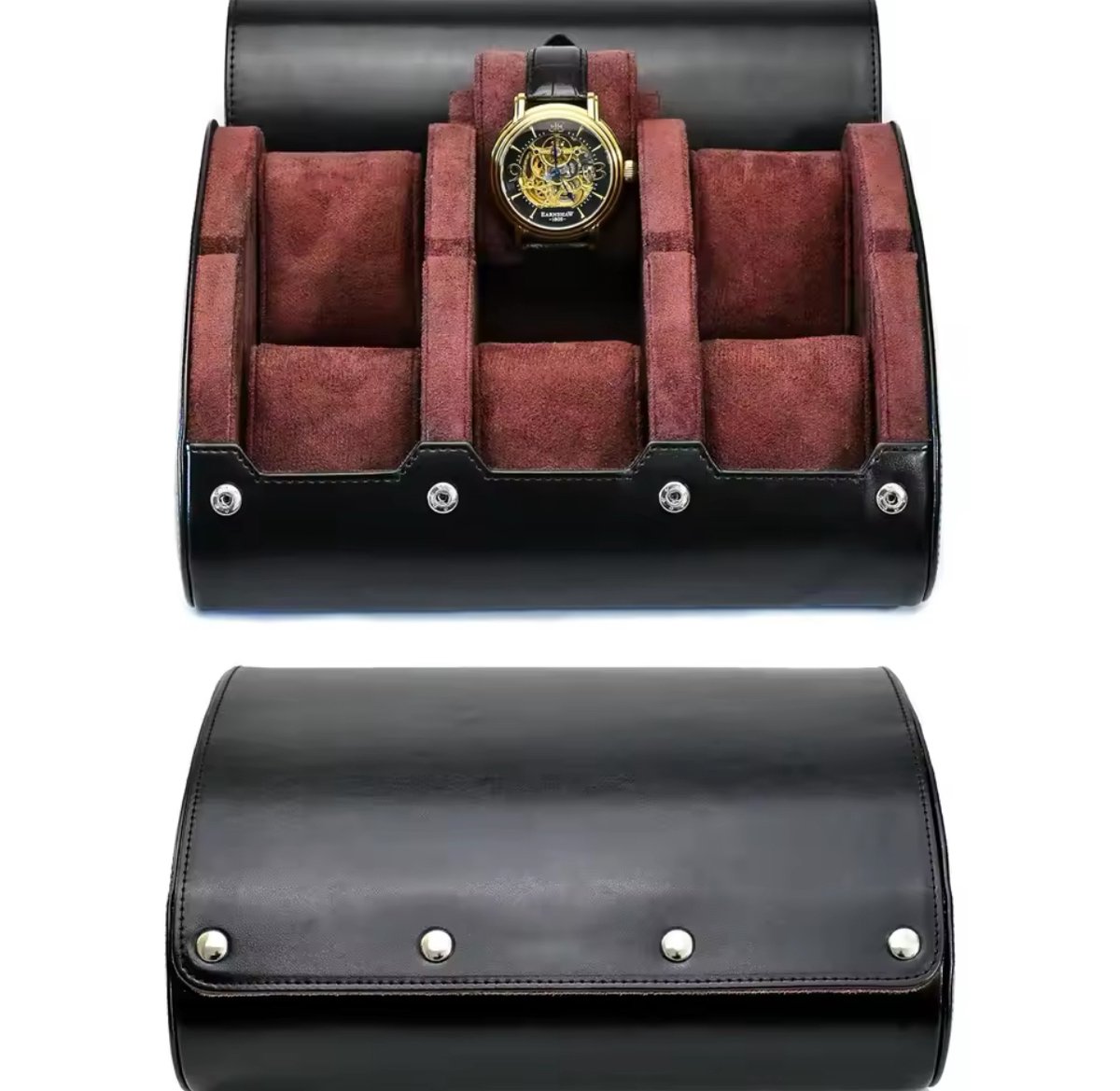 Luxe Horloge Rol 6 Stuks | Horlogedoos | Horloge Etui Leer | Watch Roll | Horloge Houder Sieradendoos | Horloge Opbergdoos Heren