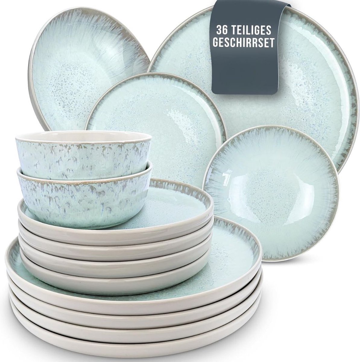 VELTRR® Serviesset 12 Persoons - Serviessets - Bordenset - Chique Bordenset - Porselein