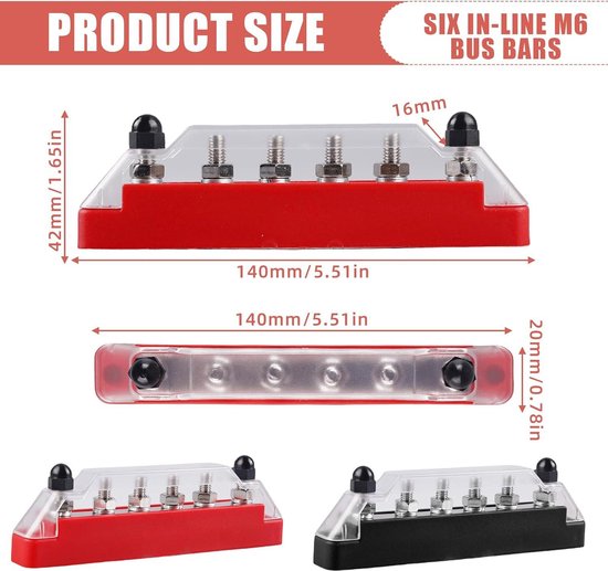 Verdeelblok QBLOK: 160A/500V 4(P)x1 2 6 gaten (QBLOK4P160A9), 36