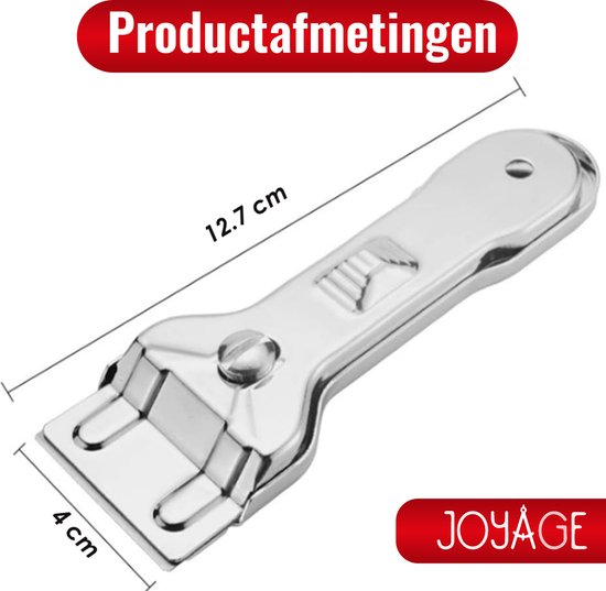 Keramische kookplaatschraper - roestvrijstalen glasschraper, kachelreiniger schraper | Precisieglasschraper met reservemessen, geschikt voor glaskeramiek en inductiekookplaten 13,5 x 4,6 x 0,8 cm