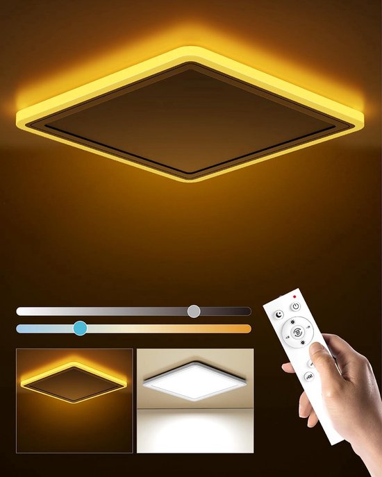 Brilagi - LED Dimbare Lamp Met Ventilator LED/38W/230V 50 Cm Grijs Eiken Afstandsbediening
