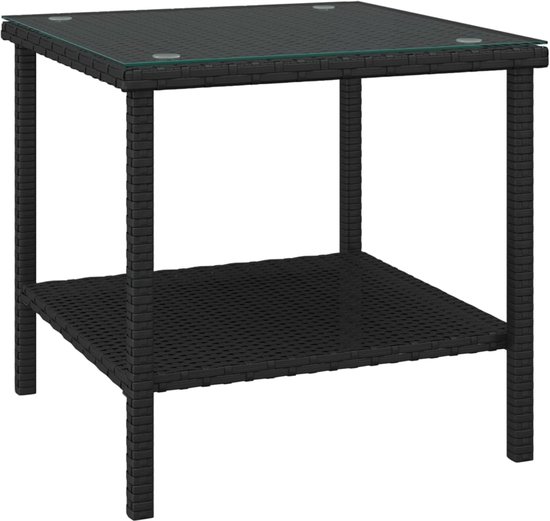 Bijzettafel inklapbaar 60x40x38 cm poly rattan zwart