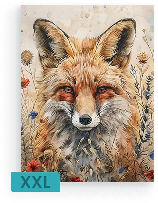 Schilderenopnummers.com® Vos in de natuur XXL - 80x100 cm