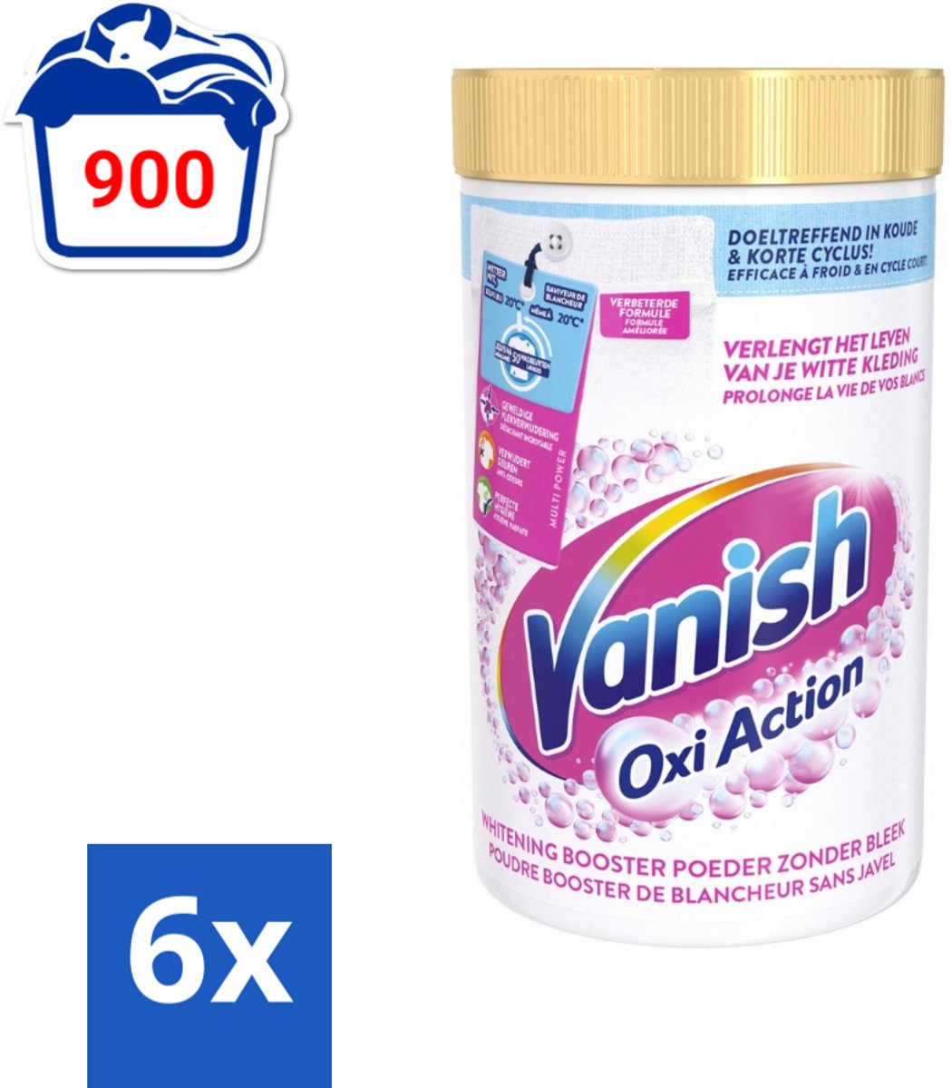 Vanish Oxi Action - Vlekkenverwijderaar Poeder - Zonder Bleek - Witte Was - 1.5 Kg - Voordeelverpakking - 6 stuks