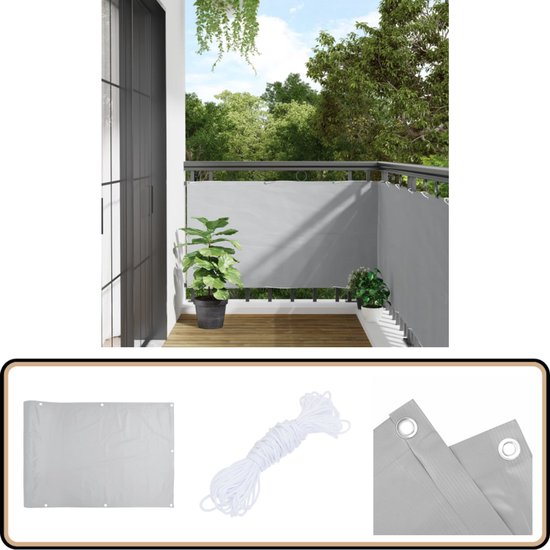 Brise vue de balcon - SOL ROYAL - PB2 - 90x300 cm - Anthracite - Résistant aux intempéries - Jardin