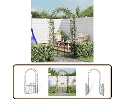 IJzeren Rozenboog met Hekjes - 230 cm - Klassiek Design Rozenboog - Tuingereedschap - Plantenrek - Klimopsteun - Metalen Rozenboog