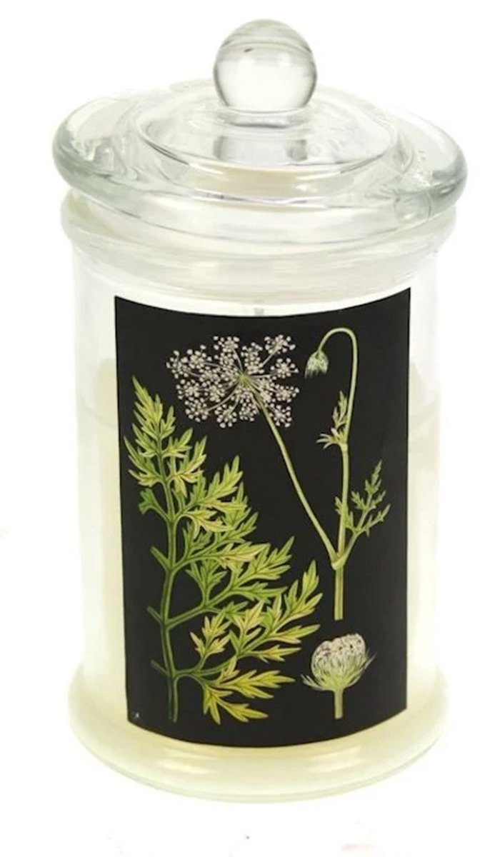 Glass jar with Candle lid, flute herb Ø7,5x16cm rose