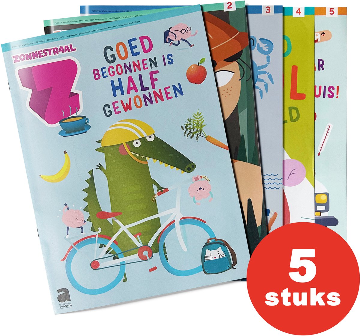 Zonnestraal - 5 educatieve doeboeken - Boordevol verhalen en activiteiten in verschillende thema's - Vakantieboeken voor kinderen 7 jaar / 8 jaar / 9 jaar / 10 jaar - Groep 5 t/m groep 8 - Kinderboeken school / rivieren / natuur / geld / gezondheid