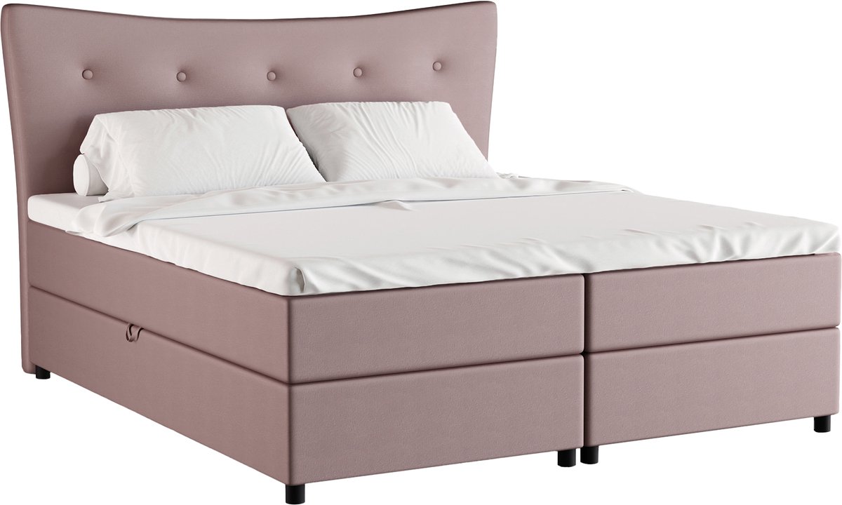 Homesy The Essence of Comfort Tweeperoonsbed Nevada 180 x 200 cm tweepersoons met hoogwaardige Bonell-matras en topper Roze