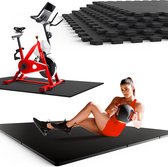 AWEMOZ Fitness Puzzelmat 2,16m² - 6 Stuks van 60 x 60 x 1,2cm - Fitnessmat - Yoga Mat - Fitness Vloer - Anti-slip - Rubber Mat - Sportvloer - Zwembad Tegels - Sportmat - Vloertegels - Vloerbeschermers - 180 x 120 cm