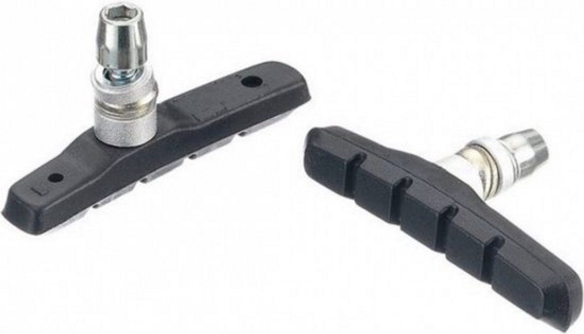 Rieba® Remblokjes Fiets 72mm - 2 stuks - Velgrem - Geschikt voor Stadsfiets & Mountainbike - V-Brake Remblokken - Zwart - 1 Paar