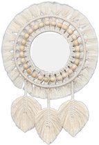 Spiegel - bohemian/boho spiegel - Wanddecoratie - Wandspiegel - 50*30*1cm - beige - katoenen draad