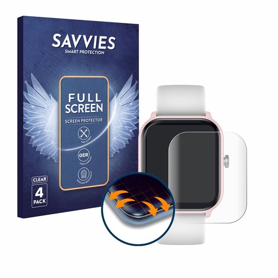 Savvies - Screenprotector voor Ice-Watch ICE Smart Junior 3.0 - Folie Beschermfolie transparant volledig dekking 4 Stuks