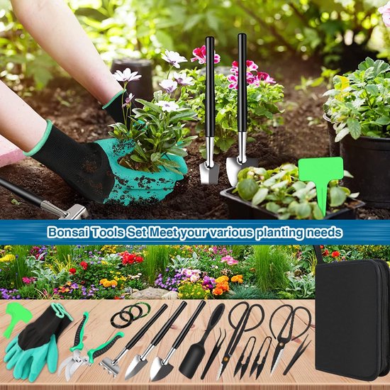 Candala Bonsai gereedschap, 22-delige tuingereedschapsset, bonsai-schaar, bonsai-draad, pincet, tuinhandschoenen - bonsai startergereedschapsset voor bonsai beginners — afbeelding 3