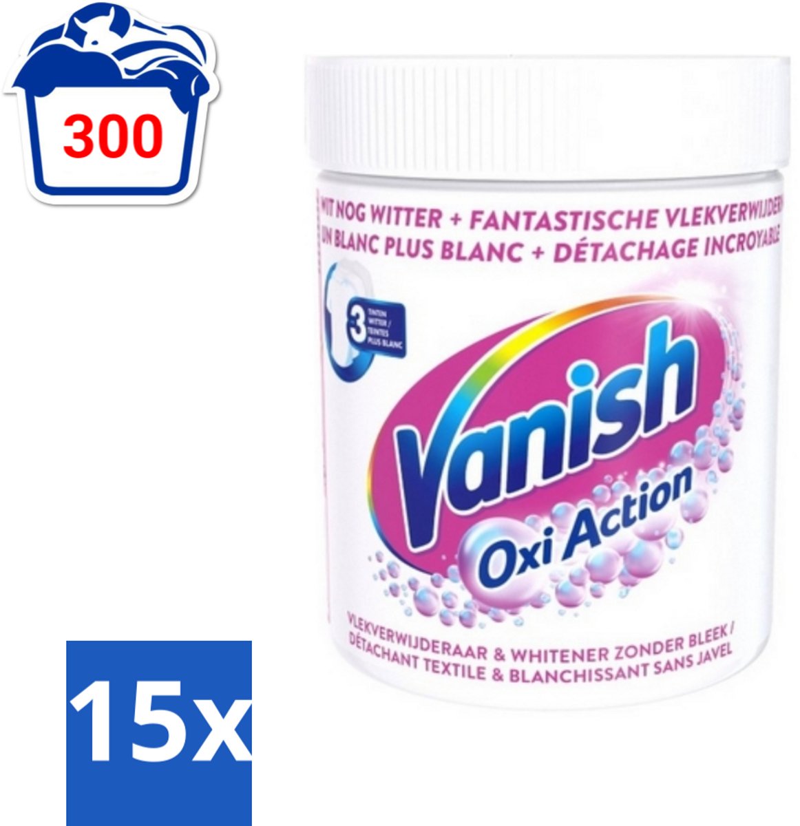 Vanish Oxi Action - Vlekkenverwijderaar Poeder - Zonder Bleek - Witte Was - 550 Gram - Bulkverpakking - 15 stuks