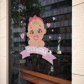 it's a girl geboorte raamsticker - 30 x 25 cm overige stickers - raamsticker geboorte