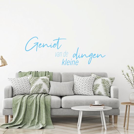 Muursticker Enjoy The Little Things - Gris clair - 120 x 42 cm - Salon textes néerlandais - Sticker mural