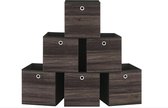 Armoires de rangement, lot de 6 bacs de rangement avec poignée, boîtes de rangement en tissu intissé, 30 x 30 x 30 cm, adaptés pour meuble de rangement cube, pliable, rangement vêtements, marron