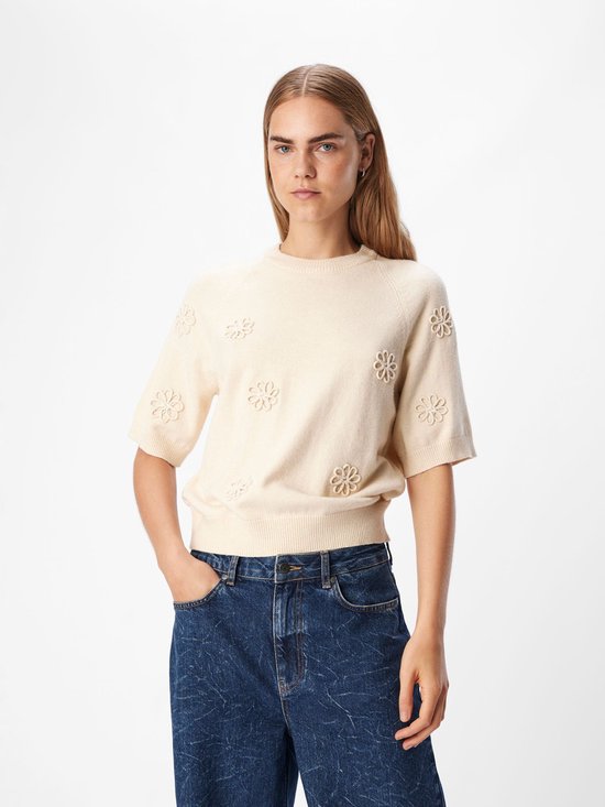 Object Objlaney Rubin Ss Pullover E Div Pulls et Gilets Femme - Pull - Sweat à capuche - Cardigan - Beige - Taille XL