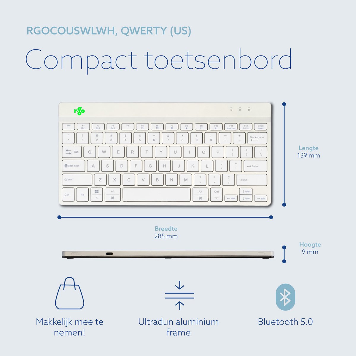 R-Go Compact Break Toetsenbord - Bluetooth thumbnail 4