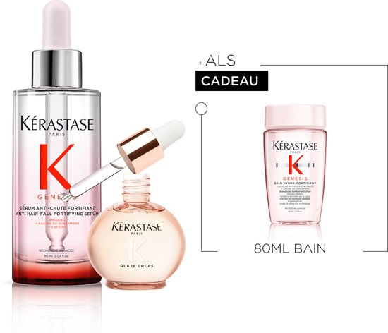 Foto: K rastase gloss absolu genesis duo cadeau anti frizz haarolie 45ml anti haaruitval serum 90ml shampoo 80ml cadeau voor lang breekbaar haar gevoelig voor pluis met hyaluronzuur
