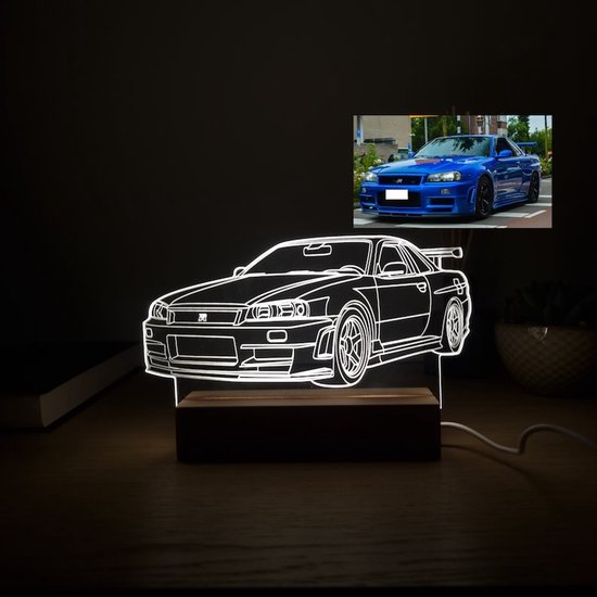 Lampe photo dessinée à la main - personnalisée - avec naam - cadeau - 3d