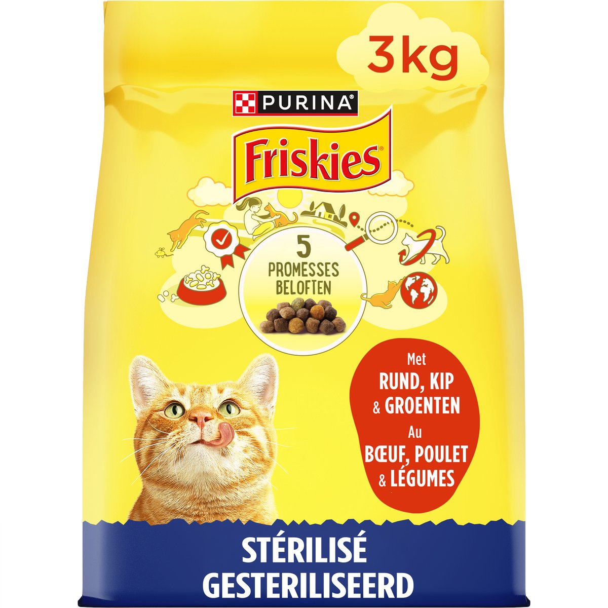 Friskies Friskies droogvoer voor katten - rund, kip & groenten - voor gesteriliseerde katten - 3000g