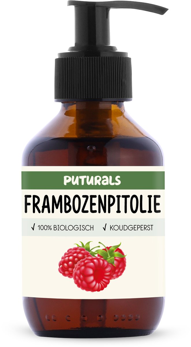 Puturals Frambozenpitolie 100% Biologisch - 150ml - Koudgeperst en Puur - Raspberry Seed Oil voor Huid en Haar