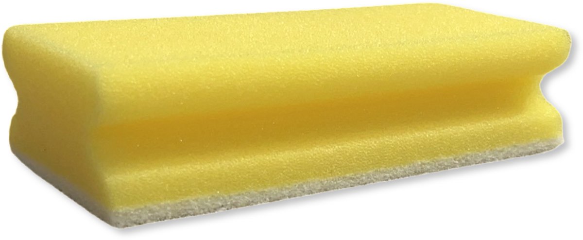 Schuursponzen 100 stuks met greep geel - krasvrije schoonmaakspons - 153x69x42mm. - made in EU