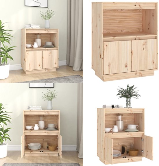vidaXL Buffet 60x34x75 cm Bois de pin massif - Buffet - Commodes - Armoire haute - Buffet en bois