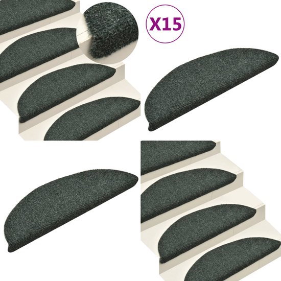 vidaXL Trapmatten zelfklevend 15 st 65x21x4 cm naaldvilt crèmekleurig