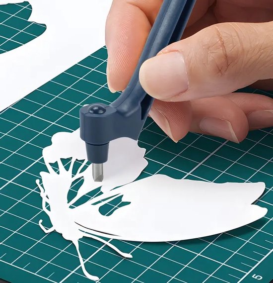 Papier Knutsel Snijgereedschap I 360° Roterende Mesje I Hobby Vinylbelettering I Sjabloon Tool I Zwart