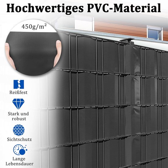 Home Trends Inkijkwerende Stroken Incl. 30 Montageclips PVC Hekfolie Hekscherm Windscherm 50 M X 19 Cm Groen 1424895740