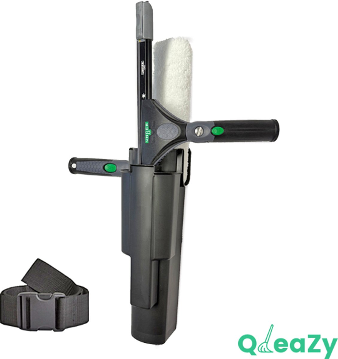 Professionele Glasreinigingsset 4in1 - Unger Ninja - QleaZy Bucket & 105cm nylon riem