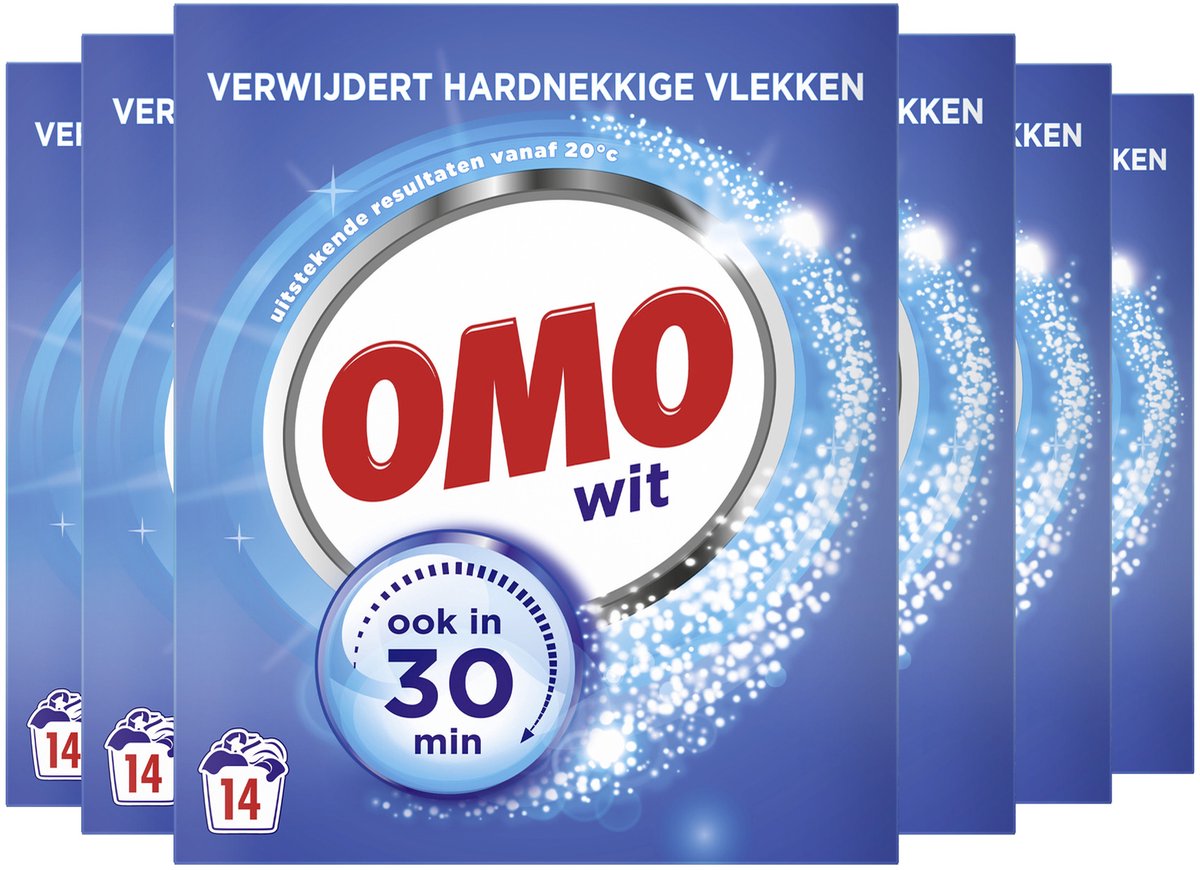 Omo Waspoeder - Wit - 6 x 14 wasbeurten - Voordeelverpakking