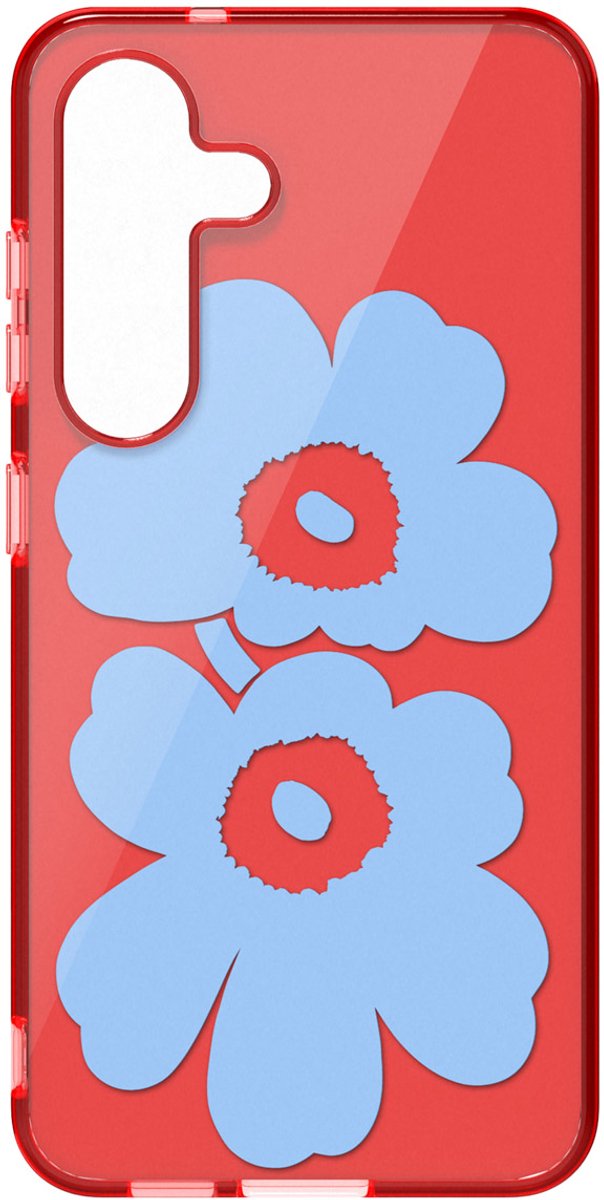 Samsung Galaxy S25 Hoesje - Unikko Hybrid Case - Marimekko - Rood