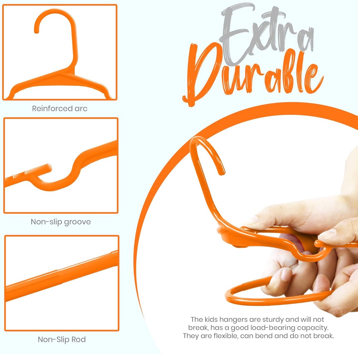 Candala Kids Fluwelen Kleerhangers (Set van 40) (Oranje, Pak van 40)
